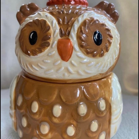 Earthenware Cottage Owl Trinket box keepsake dish - Picture 3 of 8